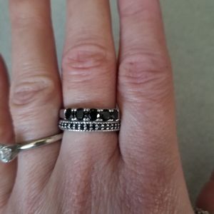 Black sapphire ring 925